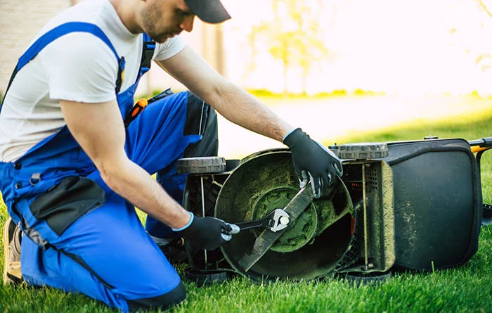 how to sharpen lawn mower blades without removing